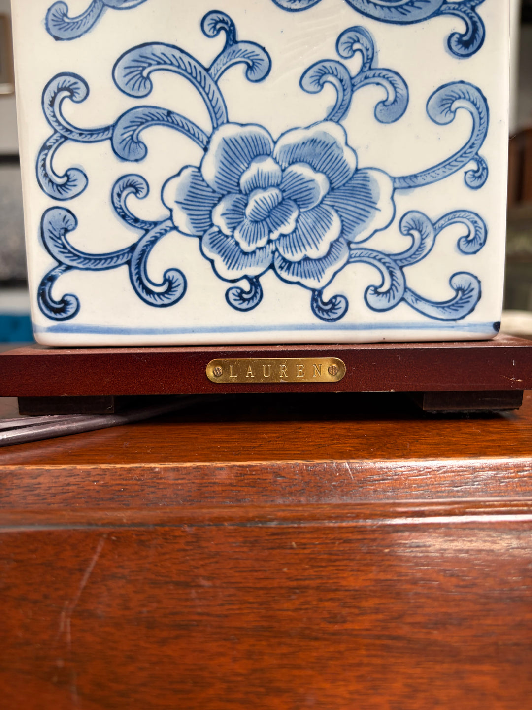 Vintage Blue Floral Lamps (Set of 2)