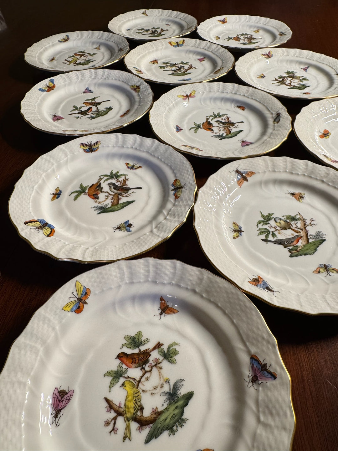12 Herend Rothshild Bread and Butter Plates