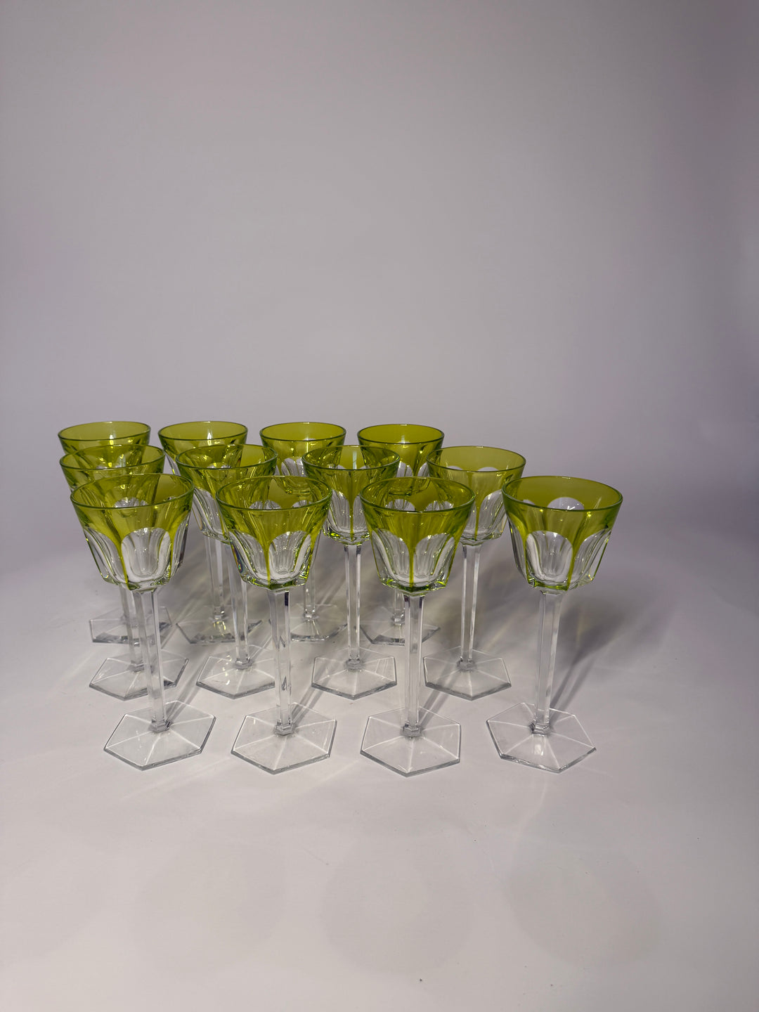 12 Baccarat Rhine Crystal Glasses