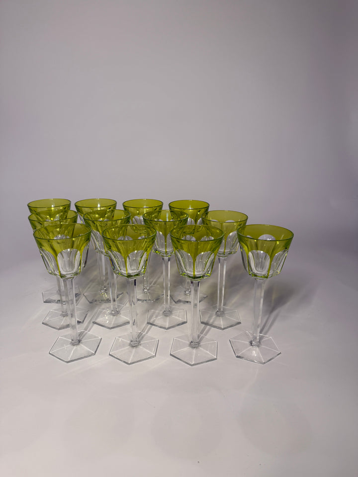 12 Baccarat Rhine Crystal Glasses