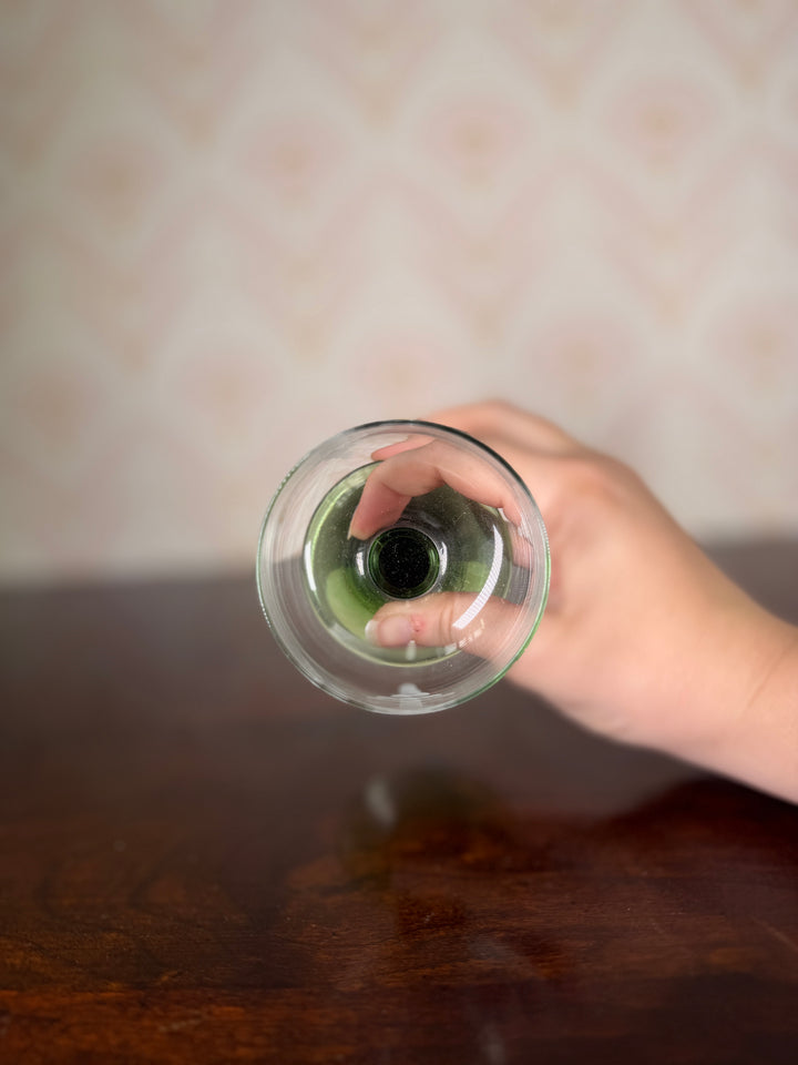 Set of 2 Small Green Vintage Glasses
