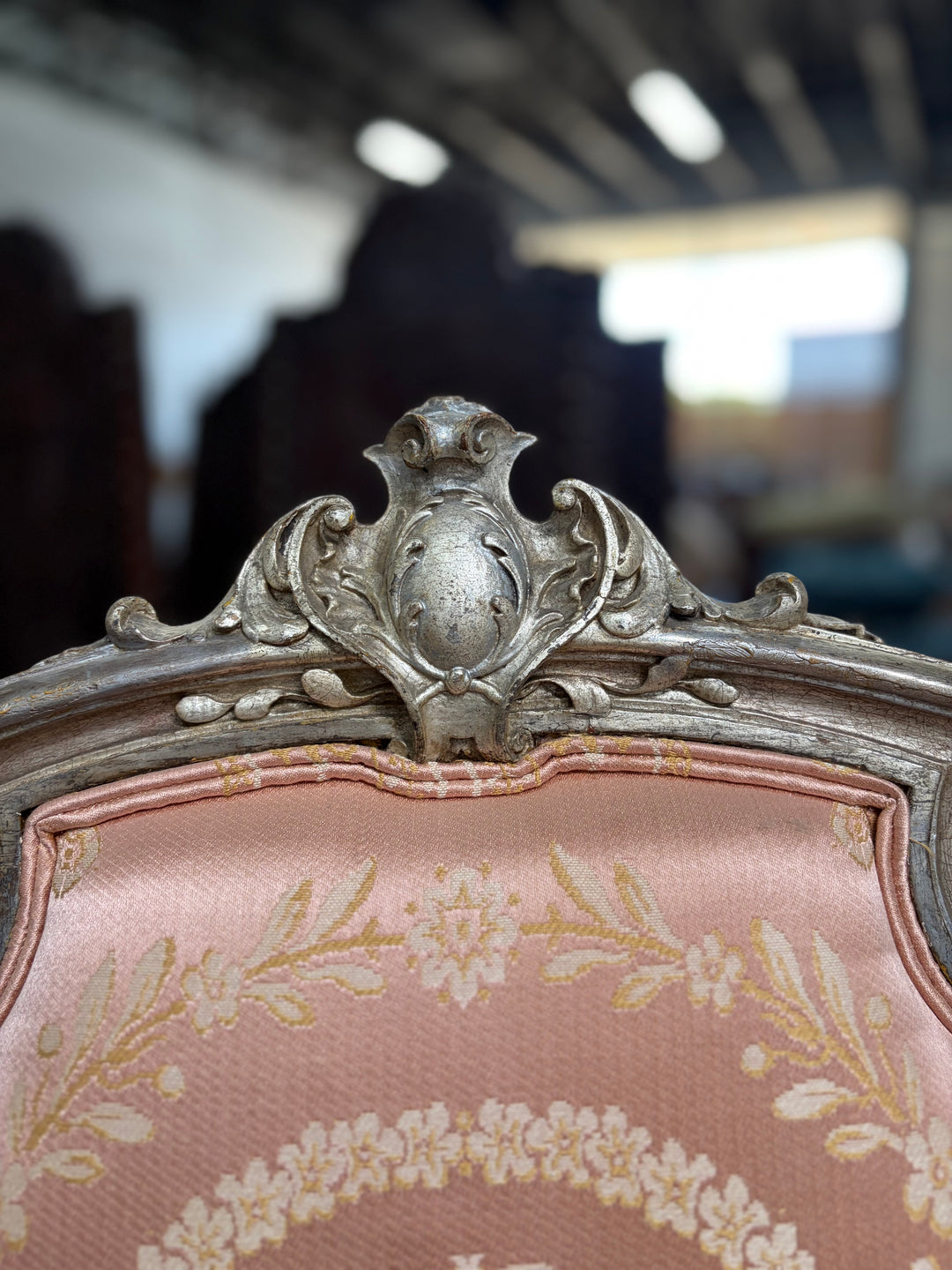 French Rococo-Style Silver-Gilt Carved Side Chair