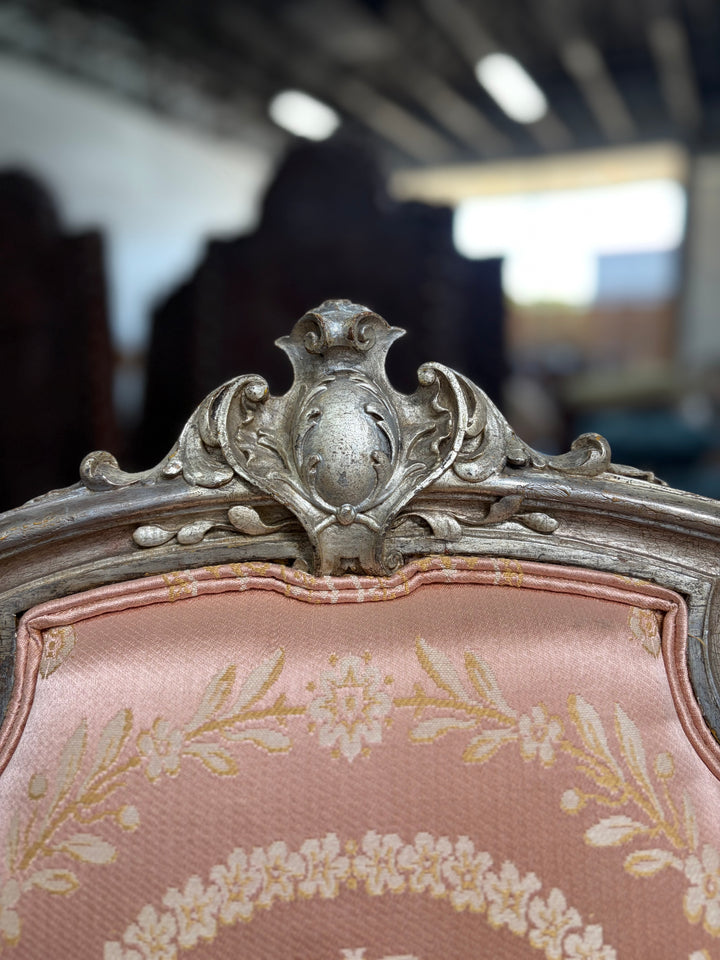 French Rococo-Style Silver-Gilt Carved Side Chair