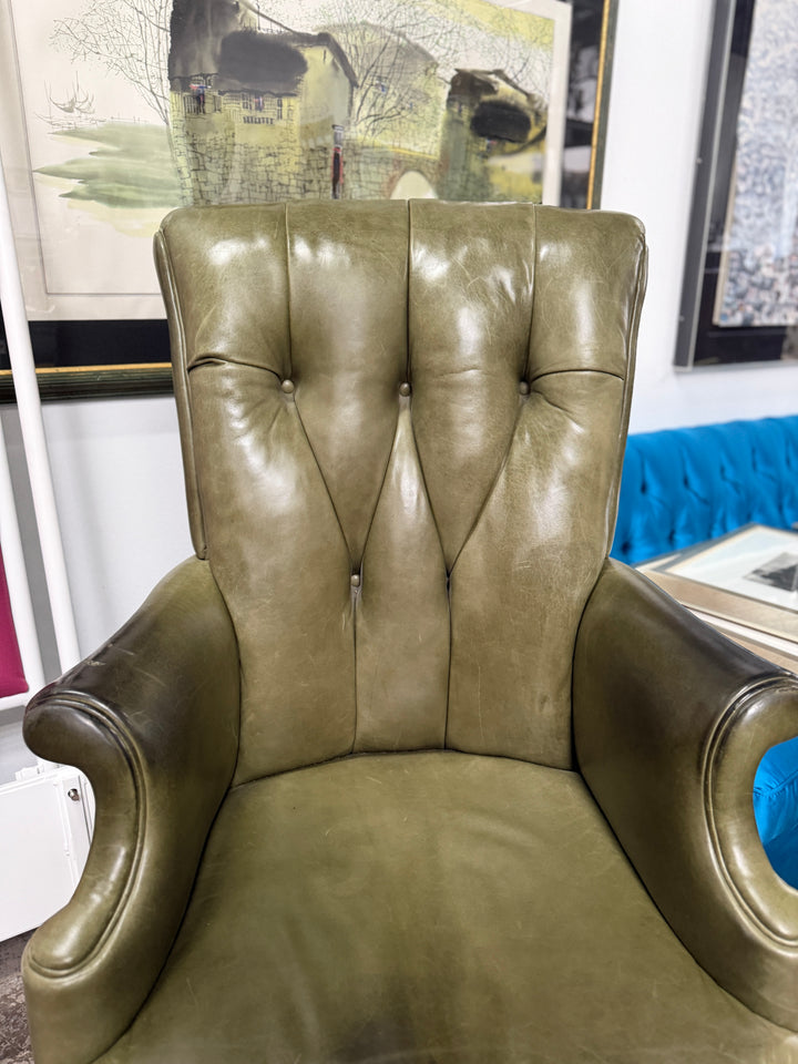 Green Leather Desk Chair