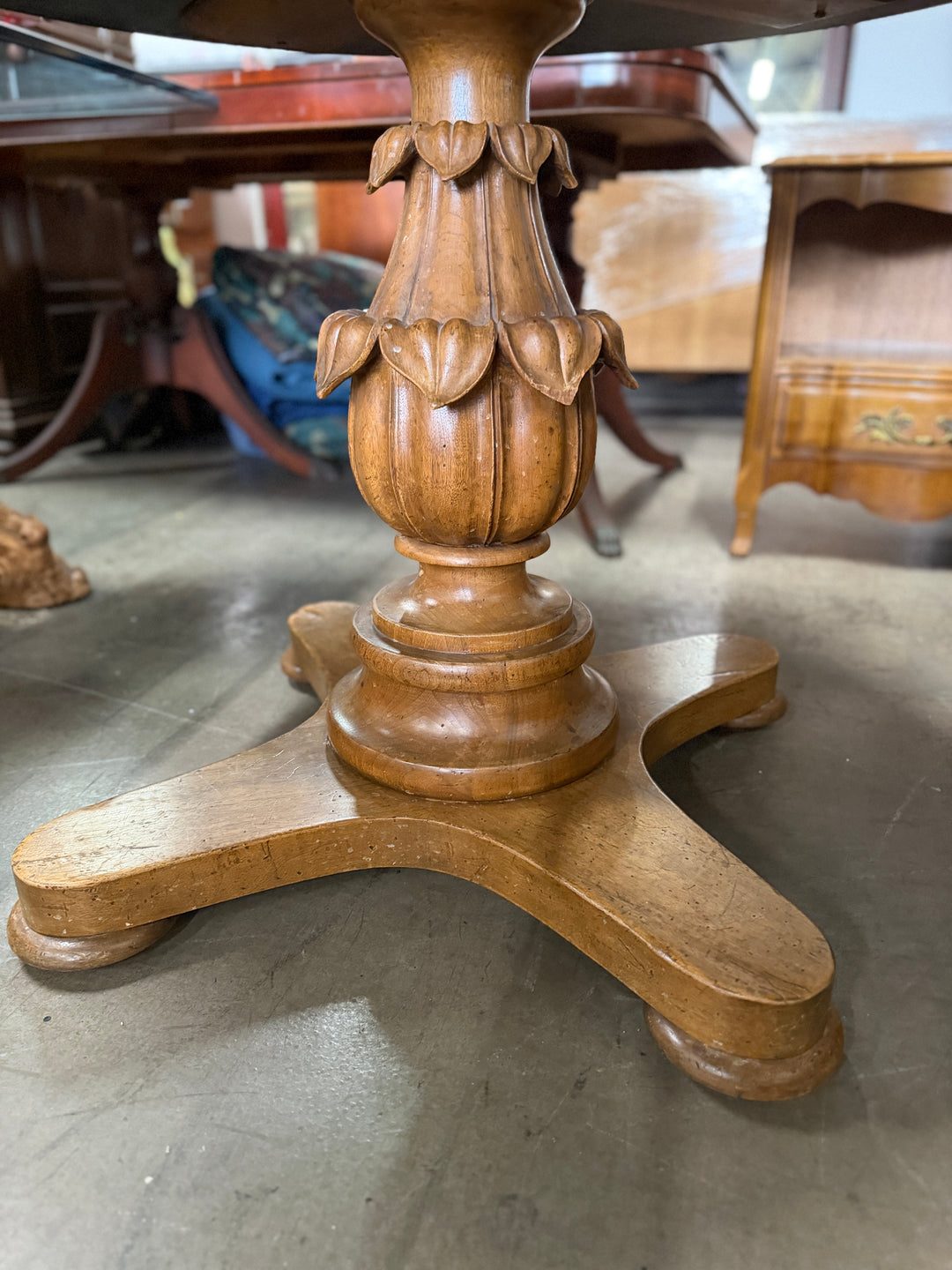 Carved Leaf Base Table