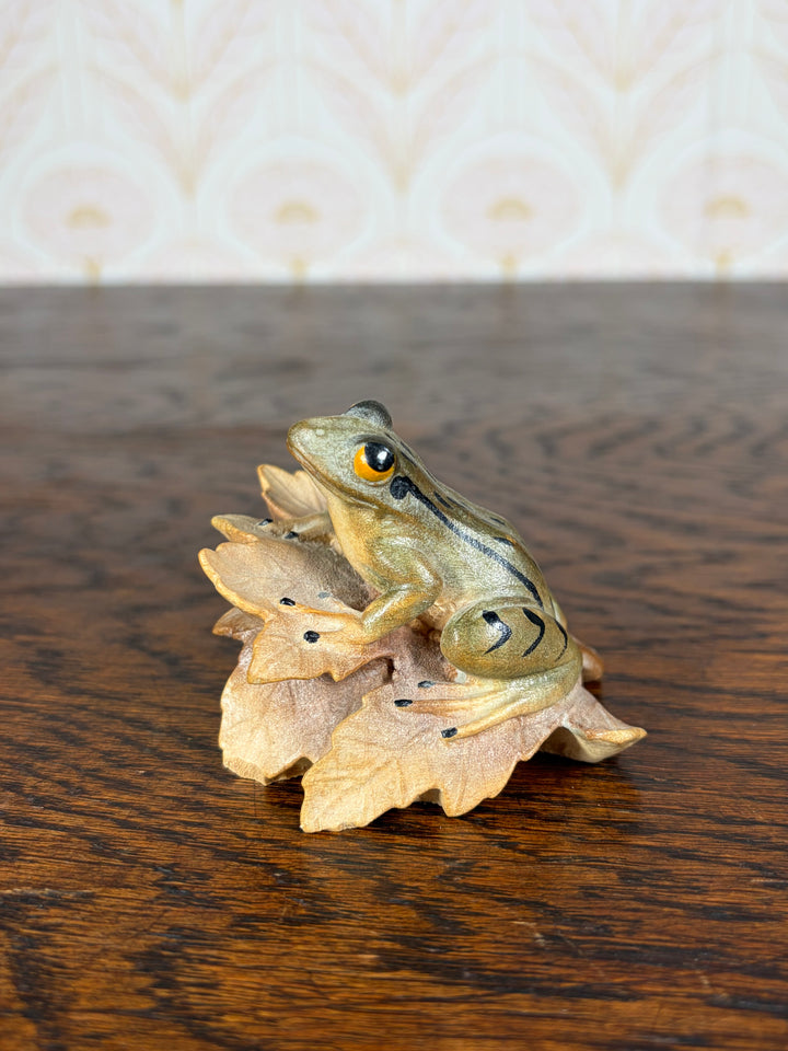 Hand Carved Wooden Frog