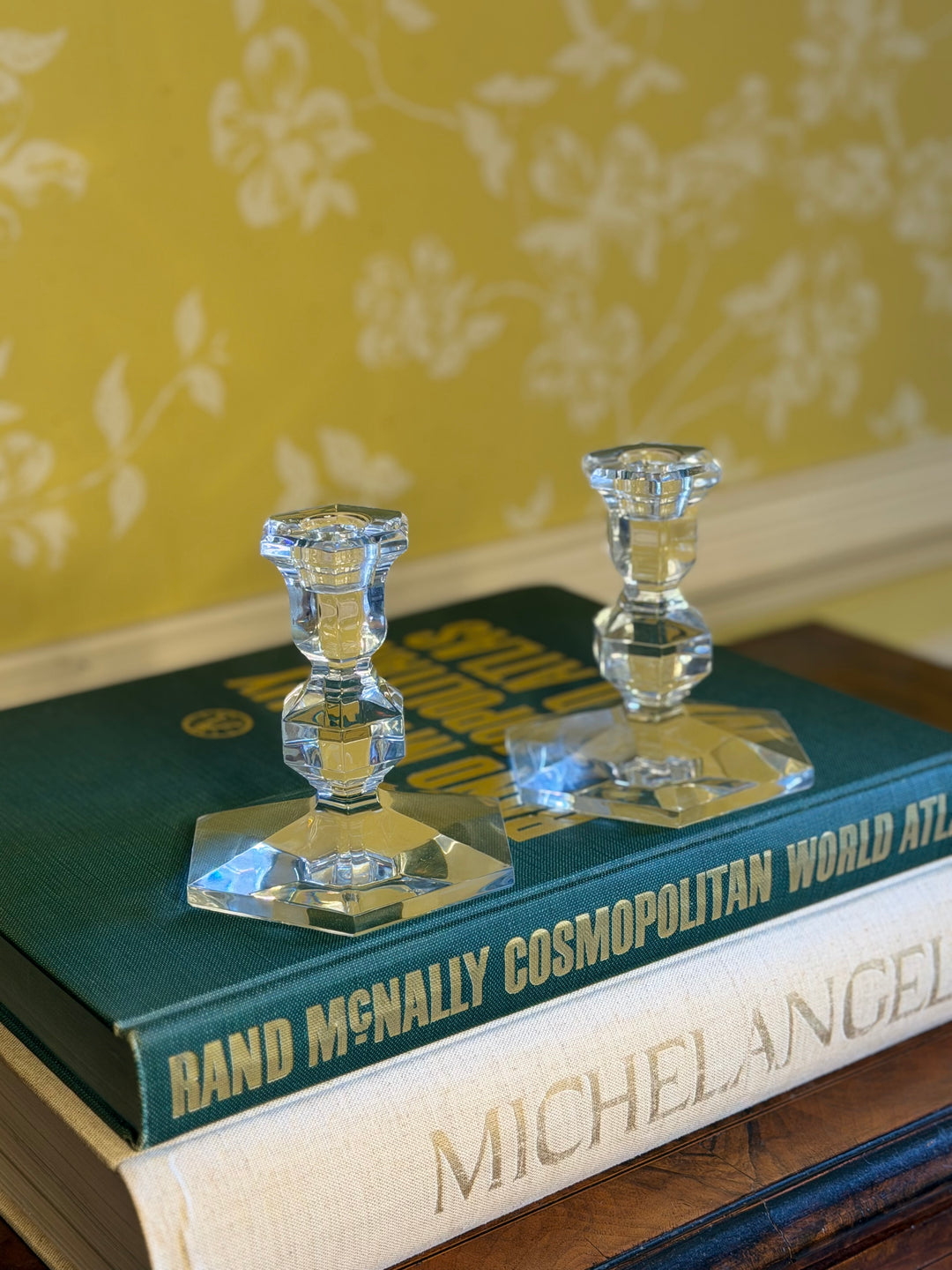 Val St. Lambert Crystal Candle Holders