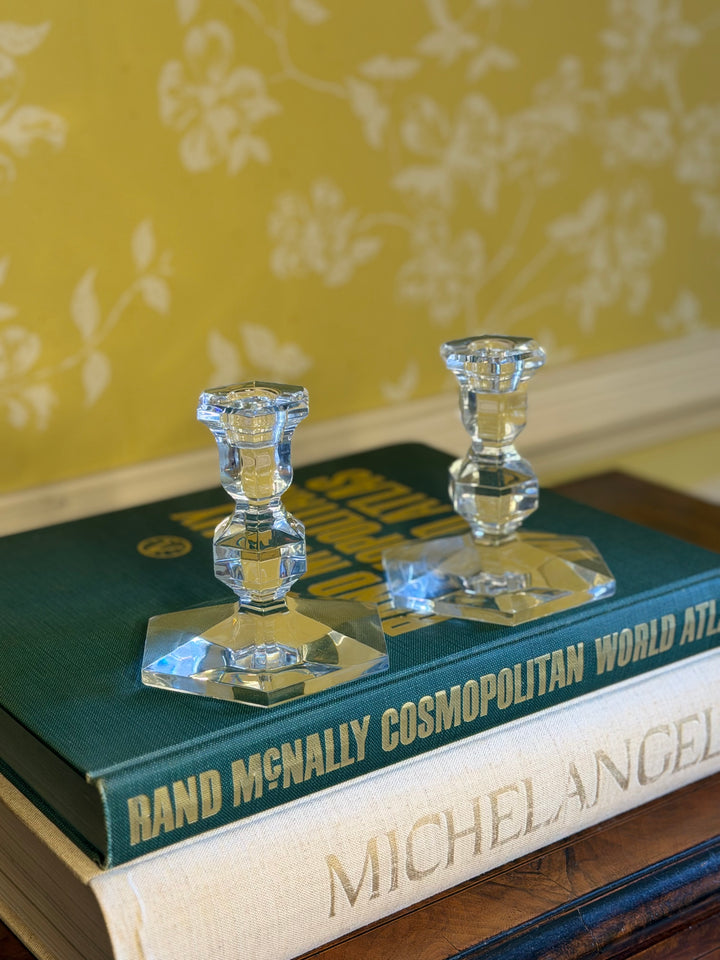 Val St. Lambert Crystal Candle Holders