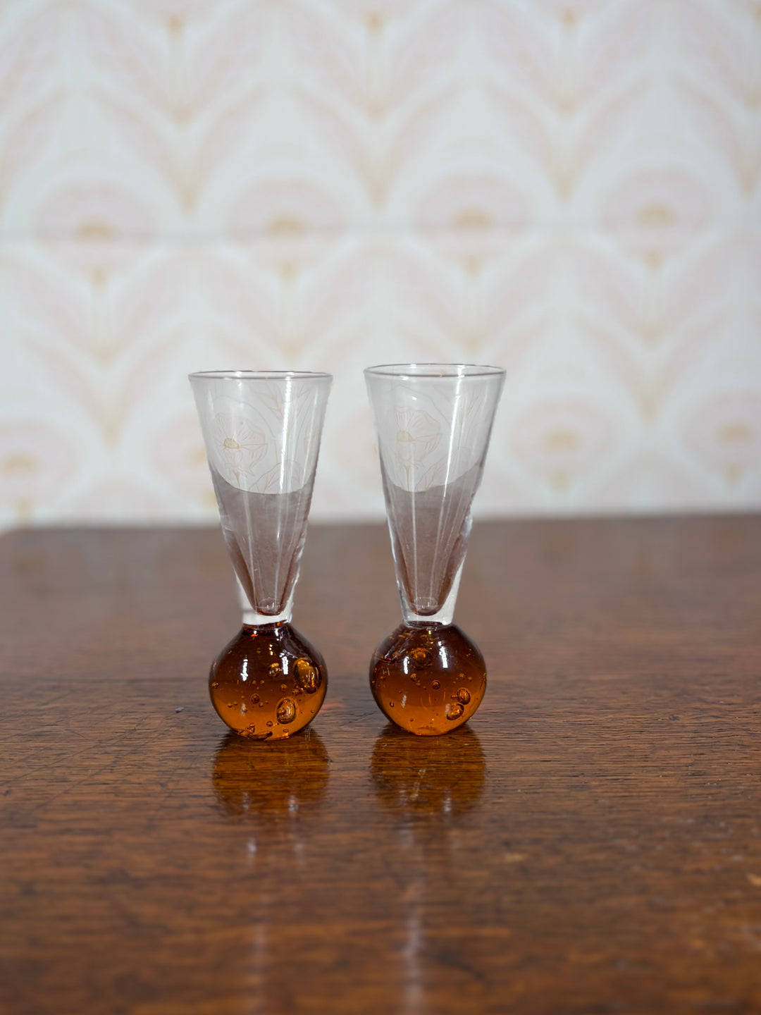 Vintage MCM Orange Ball Shot Glasses
