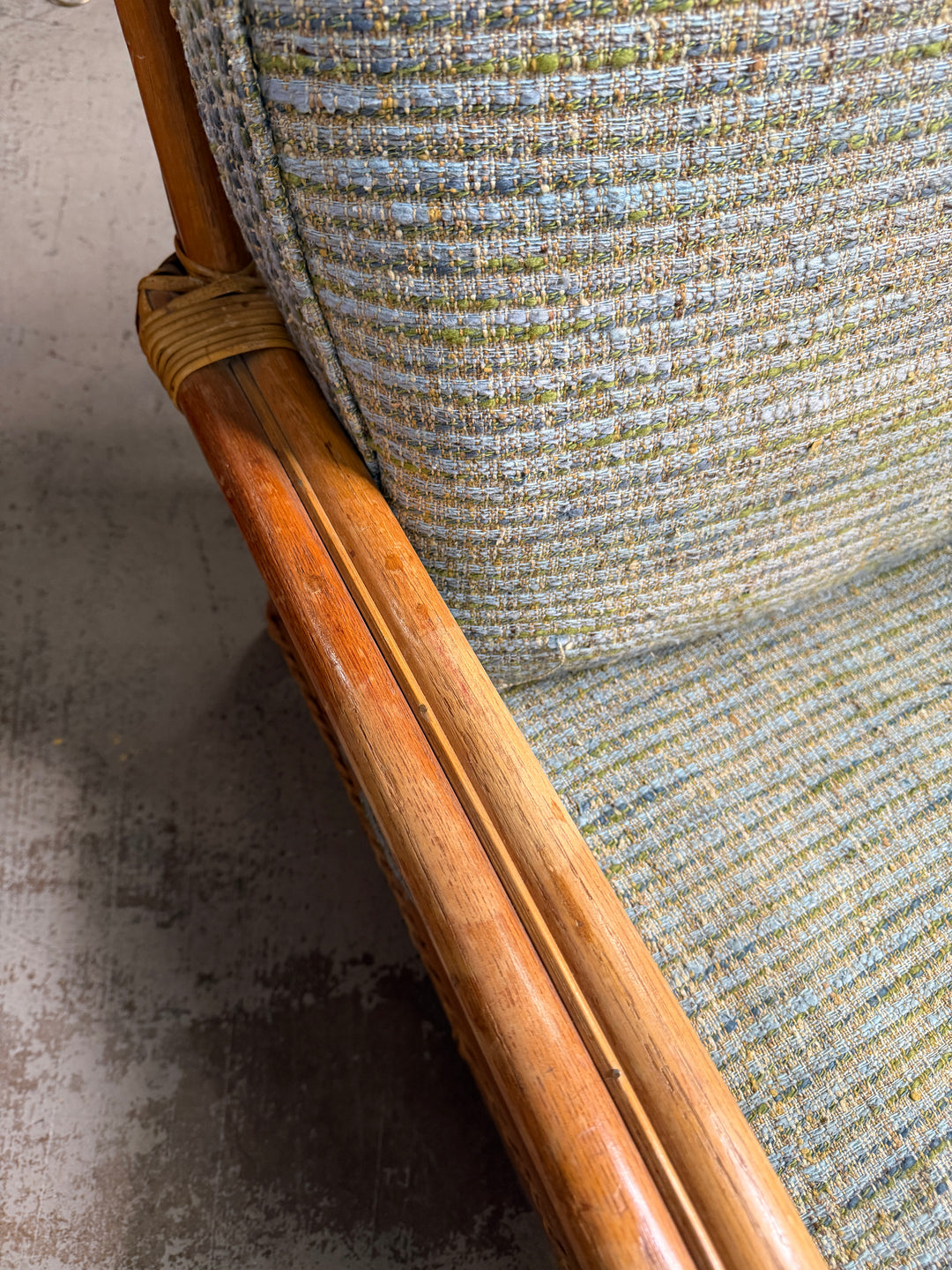 Set of 2 Vintage Braided Rattan and Bamboo Chairs