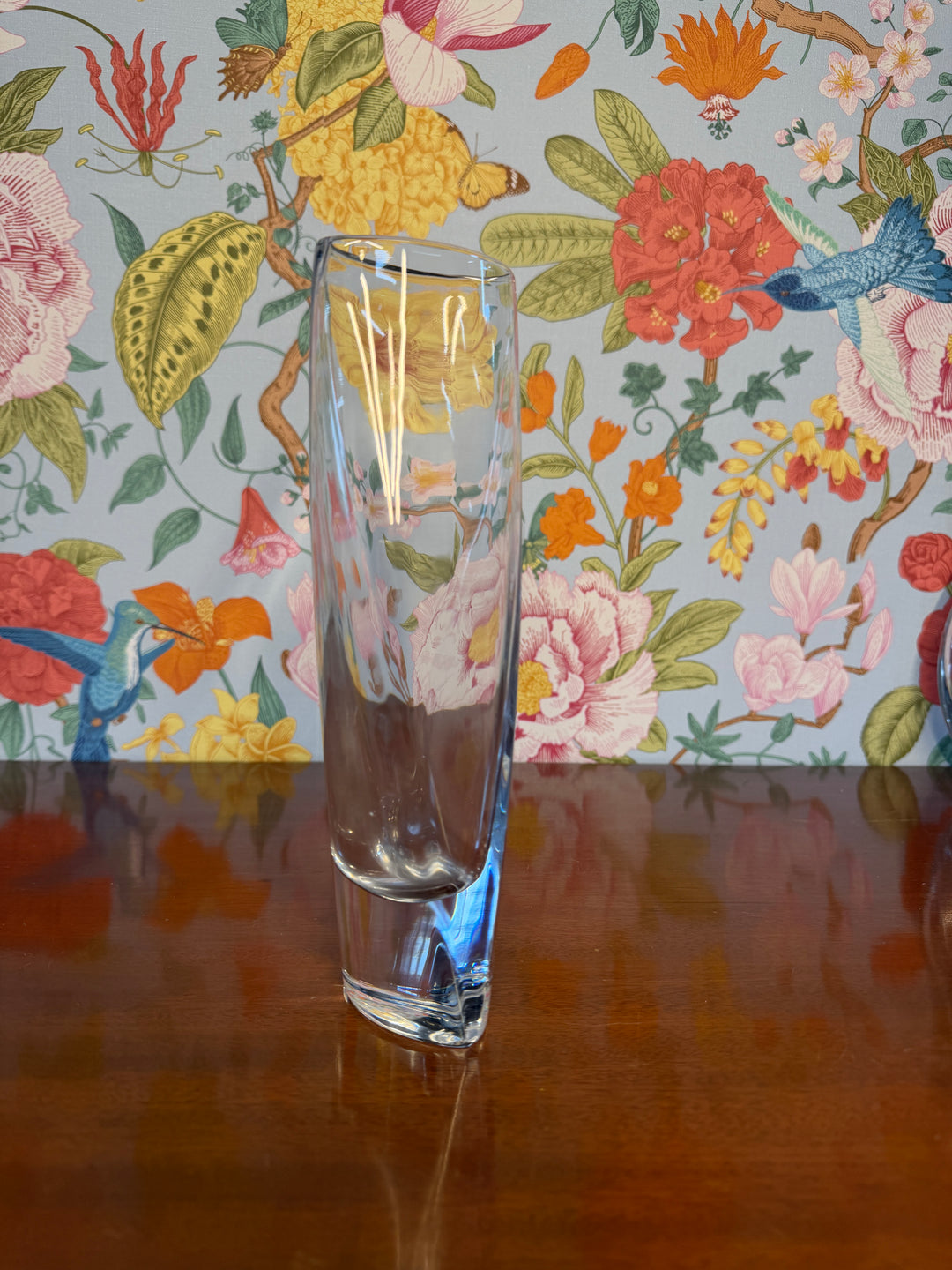 Nambe Crystal Flower Vase