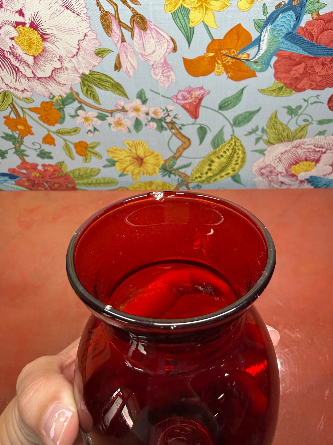 Red Glass Vase