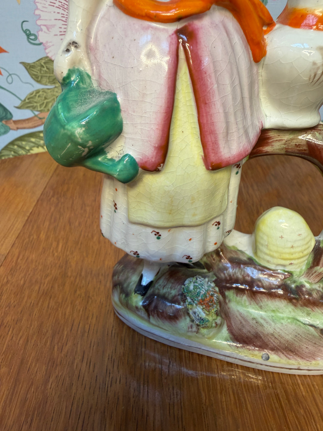 Antique Staffordshire Lady with Flowers