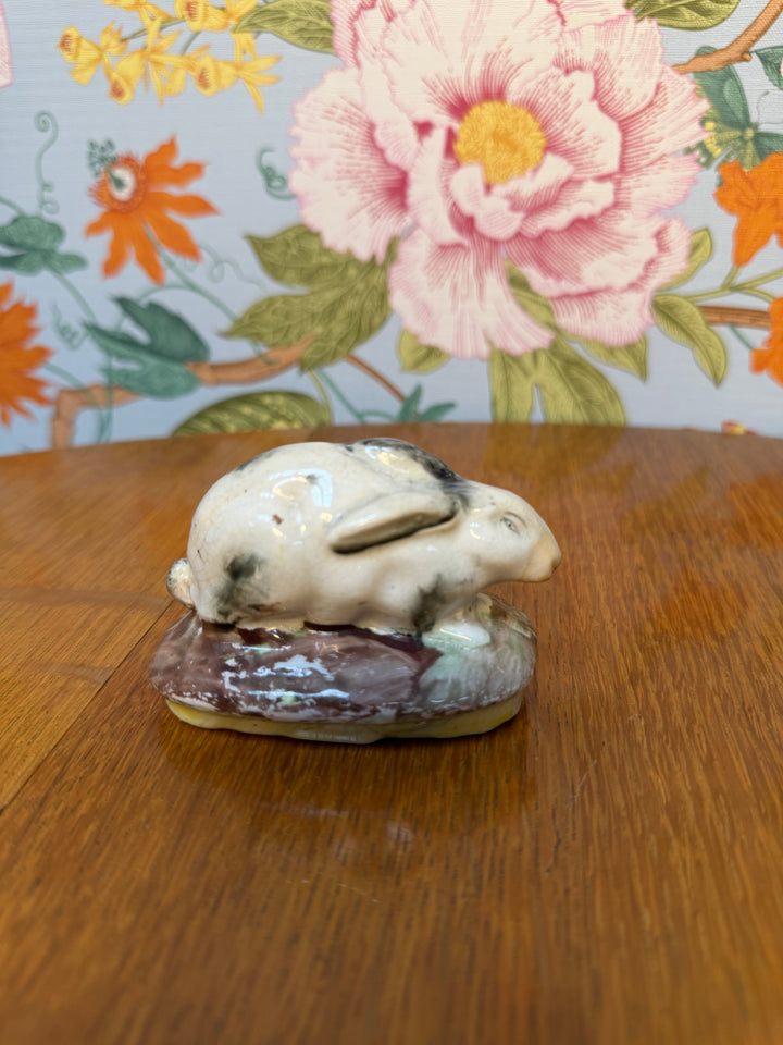 Antique Staffordshire 19th Century Antique Crouching Rabbit
