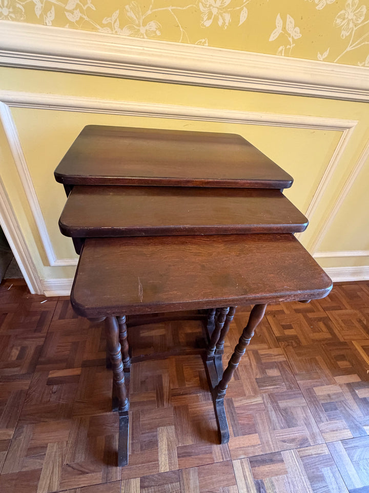 3 Stack Mahogany Nesting Tables