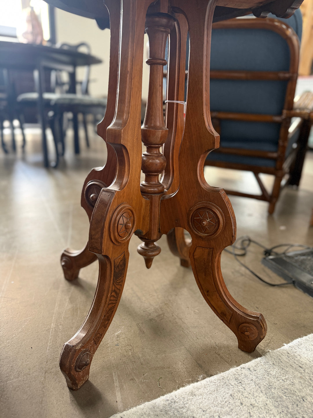 Antique Marble Top Side Table