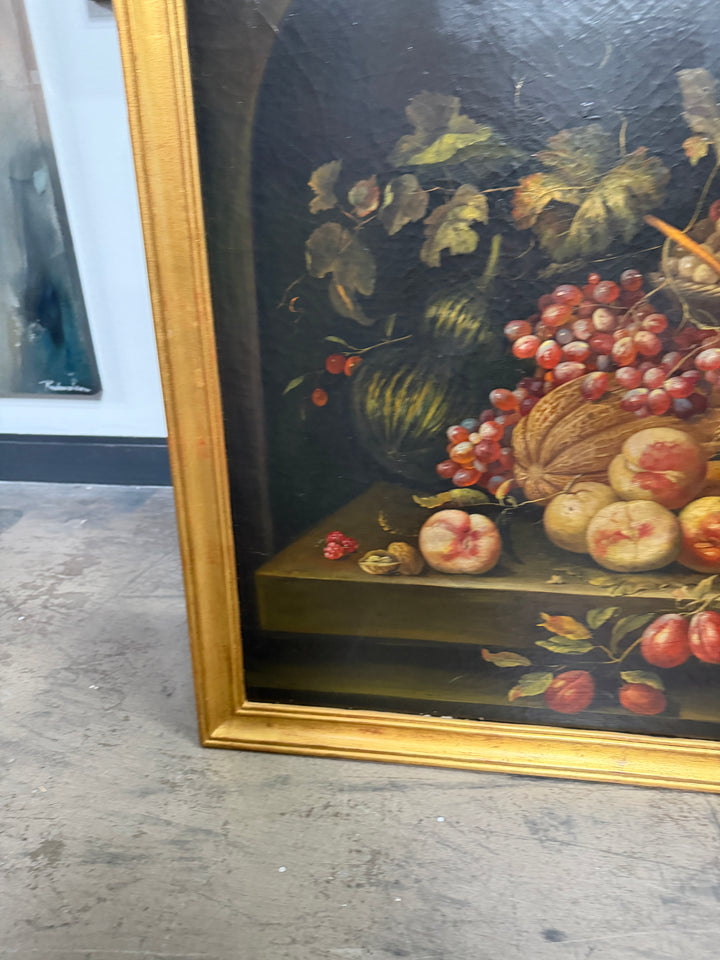 Still Life Fruit Oil on Canvas Painting