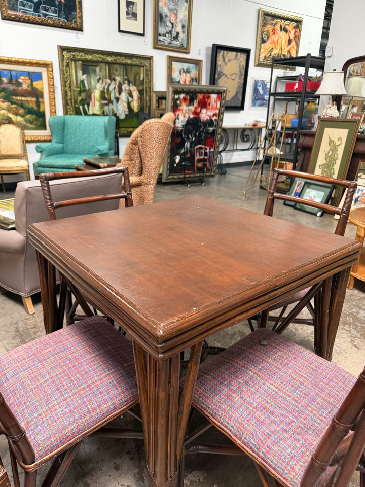 Vintage Bamboo Card Table