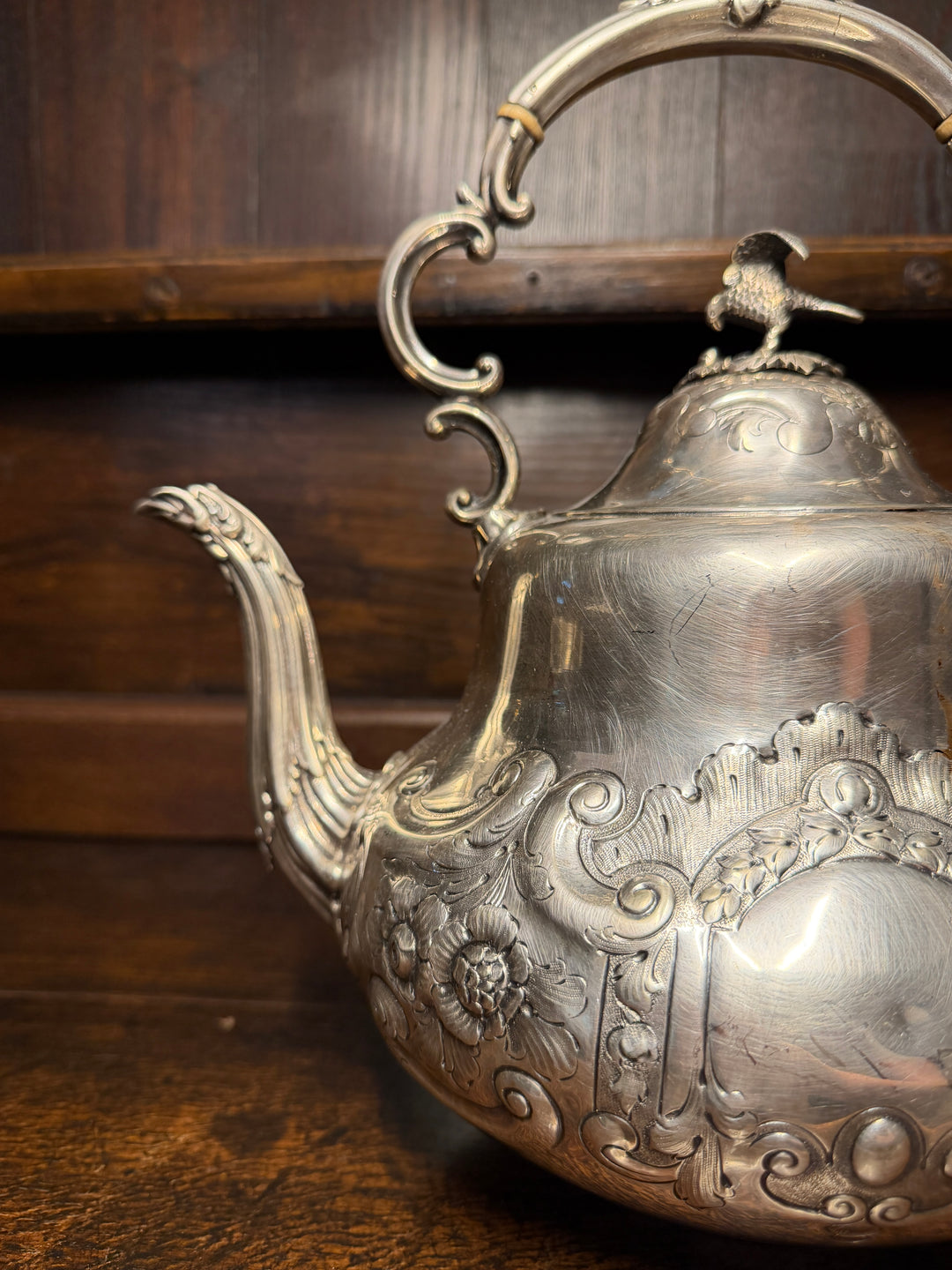 English Victorian Sterling Silver Tea & Coffee Service, Louis XV Pattern