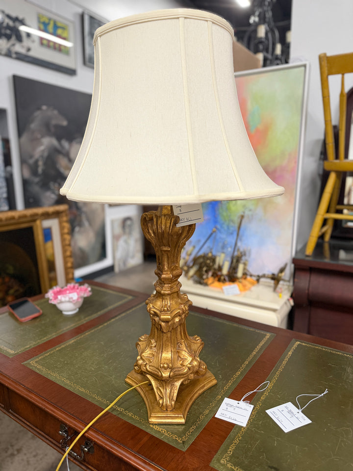 Gold Painted Empire Style Table Lamp