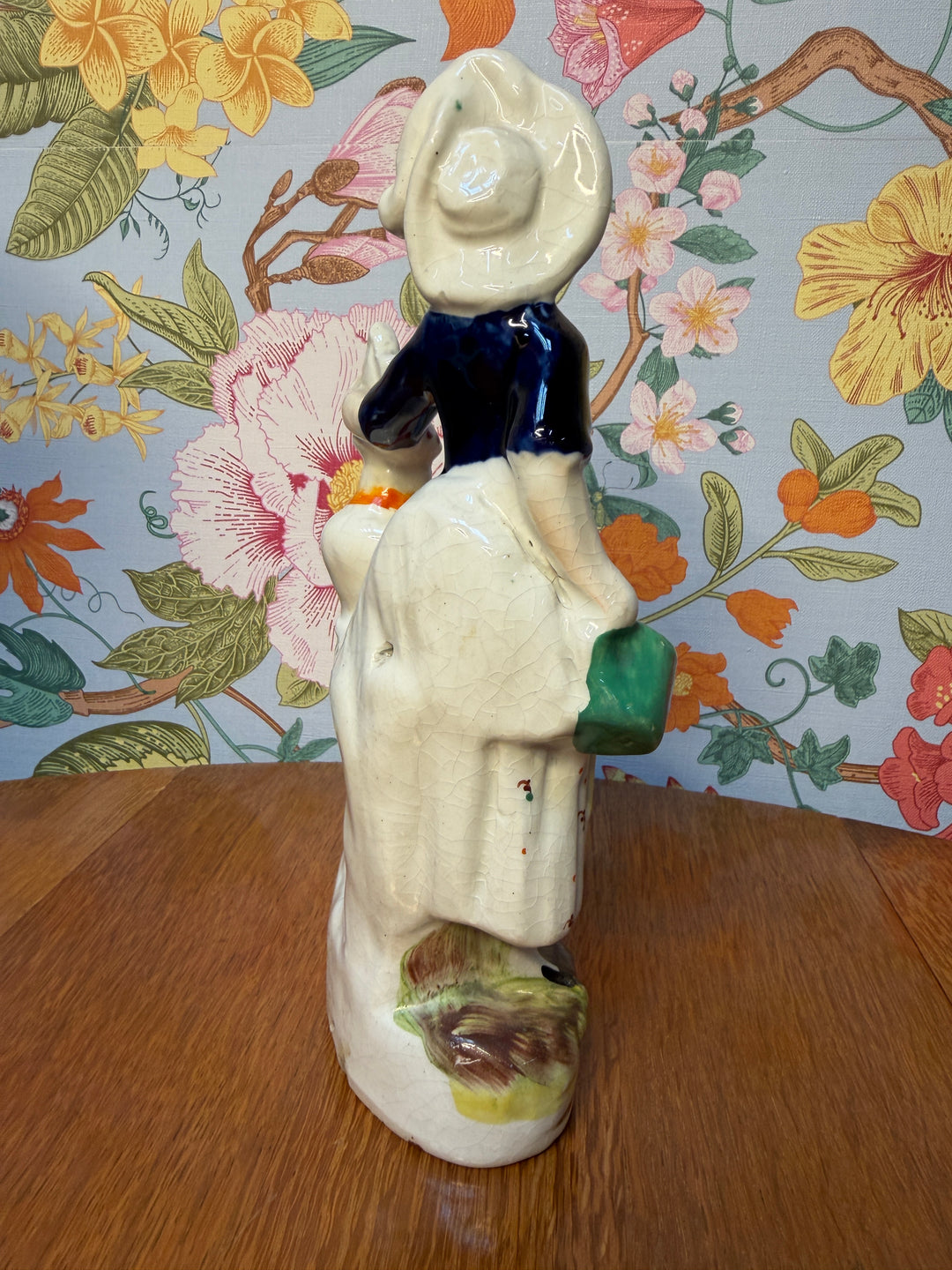 Antique Staffordshire Lady with Flowers