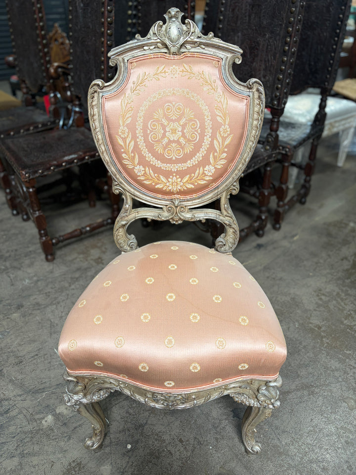 French Rococo-Style Silver-Gilt Carved Side Chair