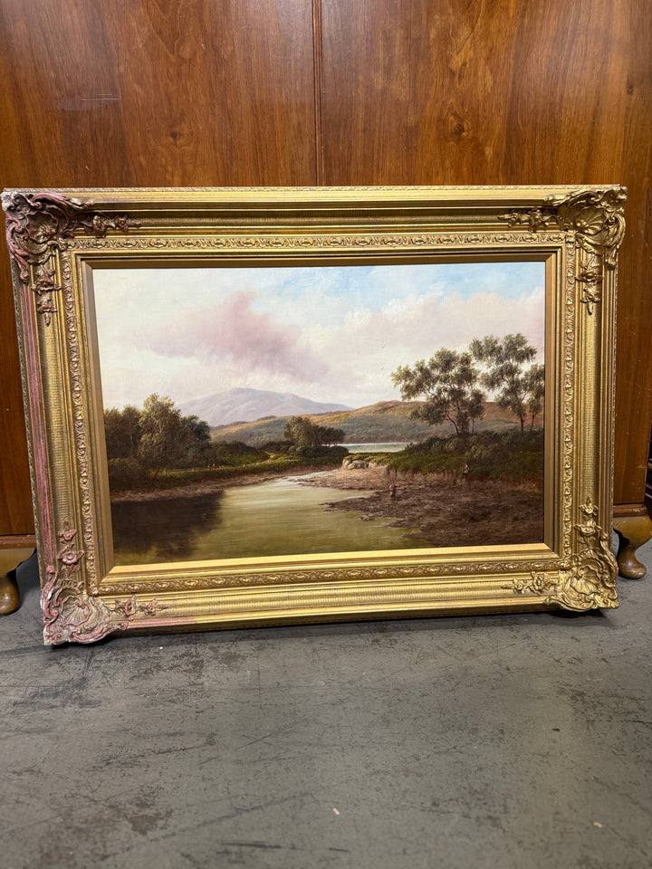 Vintage Oil Painting with Gilt Frame