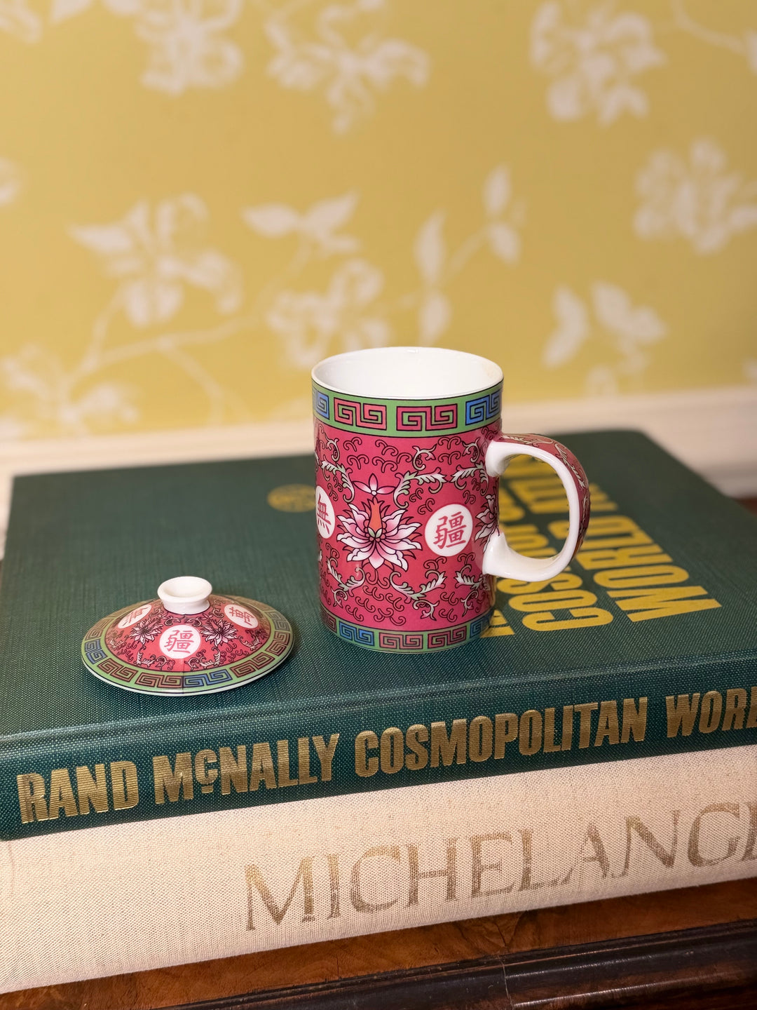 Pink Hand Painted Tea Cup Mug