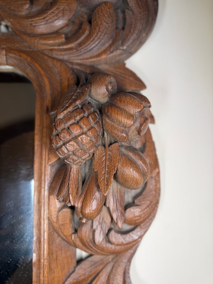 English Carved Oak Mirror