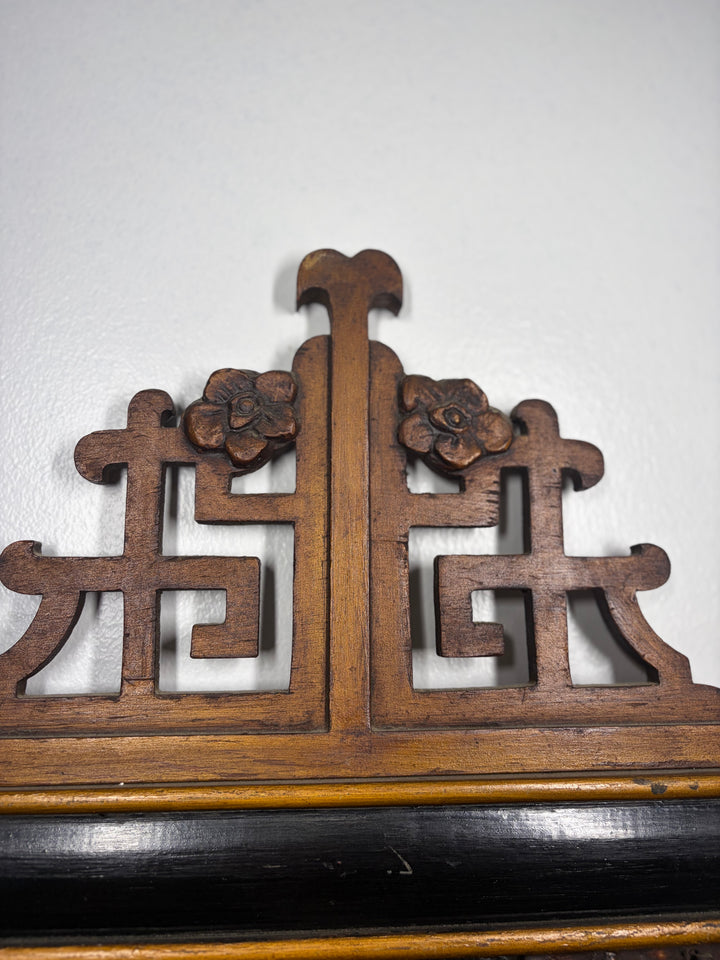 Pair of Chinese Chinoiserie Carved Wood Wall Panels