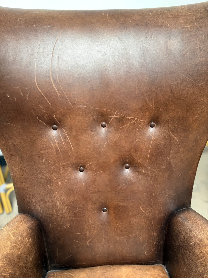 Vintage Leather Wingback Chair