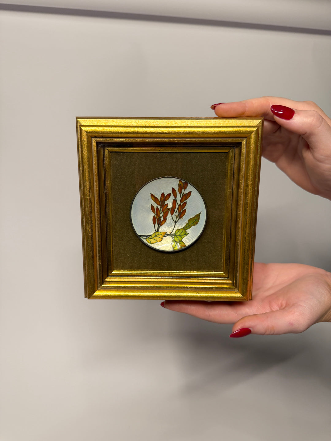 Italian Pietra Dura Circle Dish Framed