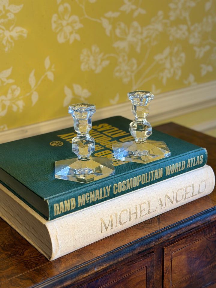 Val St. Lambert Crystal Candle Holders