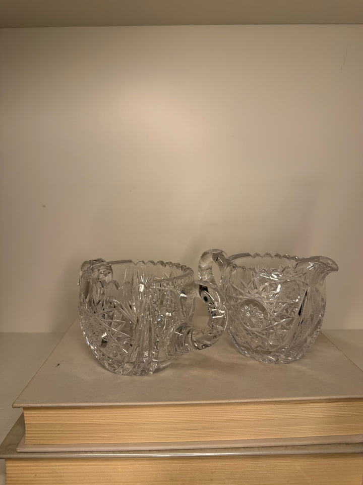 American Brilliant Cut Creamer & Sugar