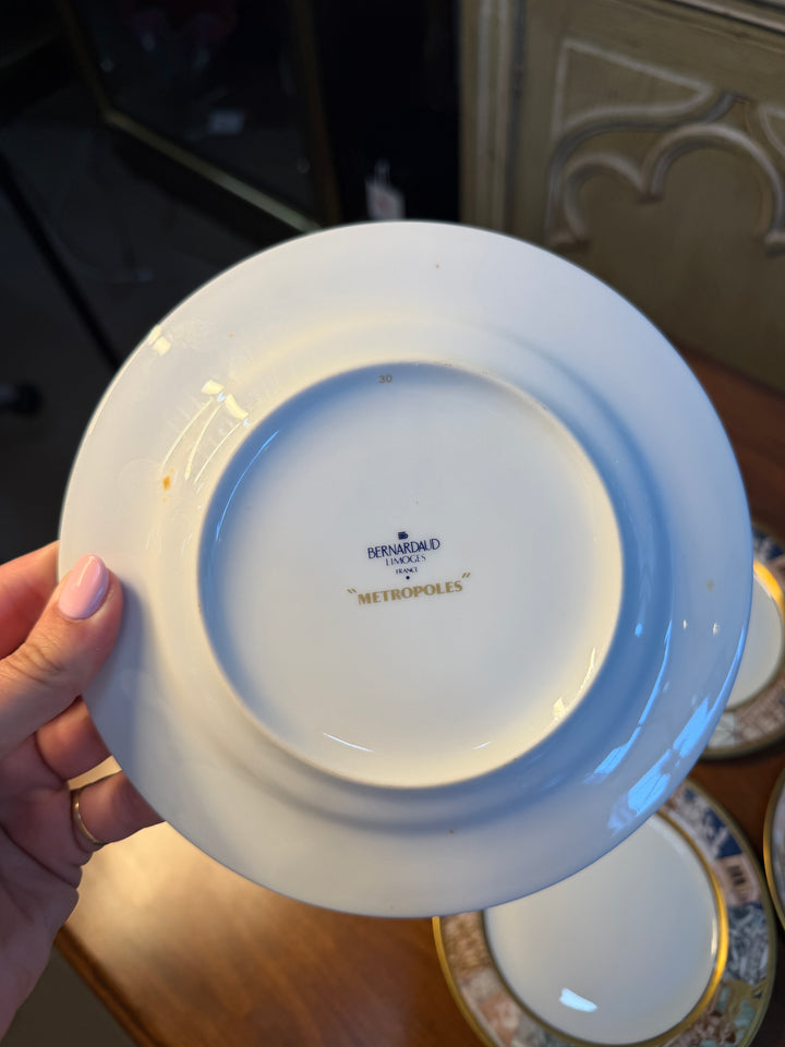 Set of 6 Limoges “Metropolis” Plates