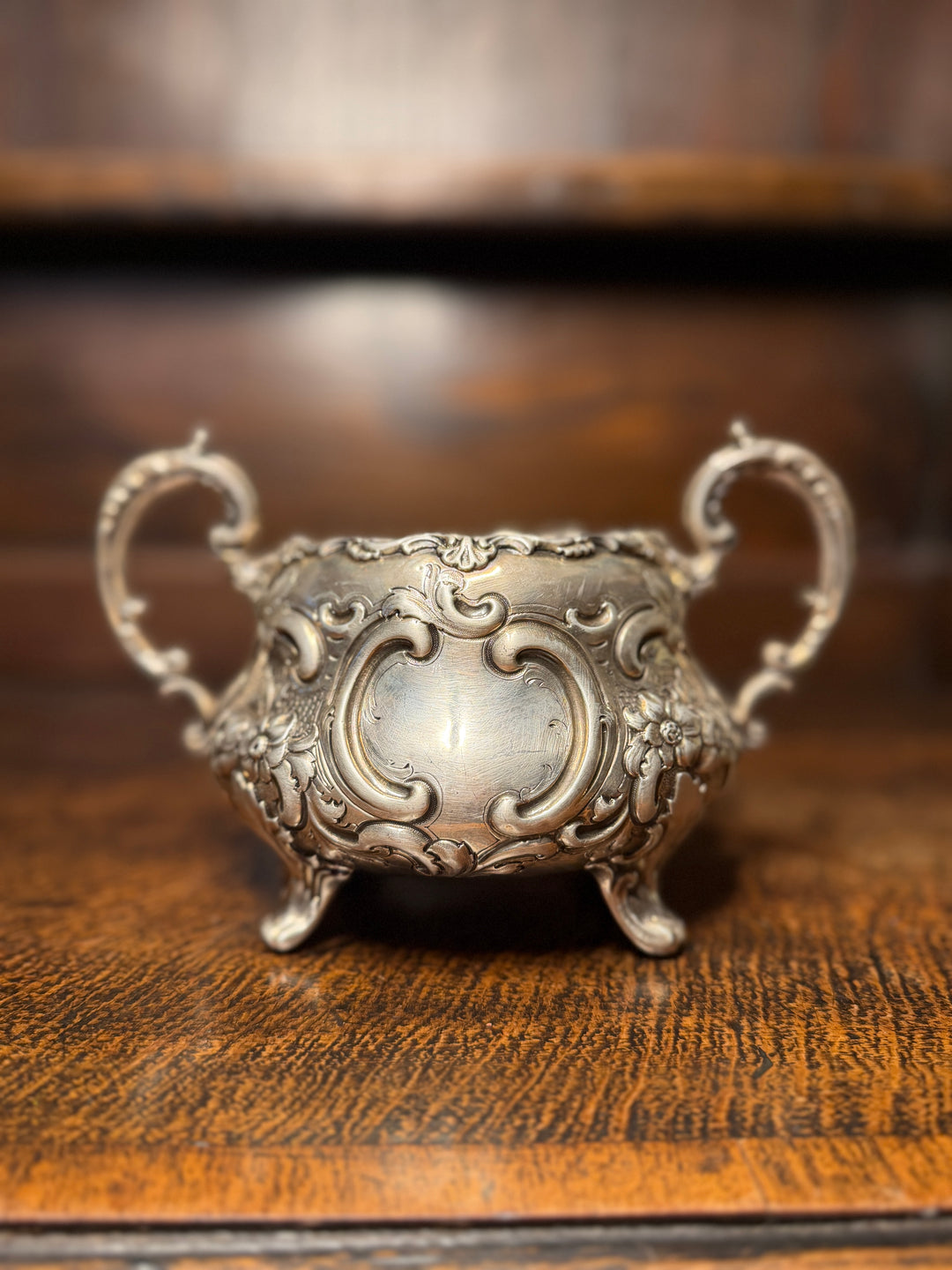 English Victorian Sterling Silver Tea & Coffee Service, Louis XV Pattern