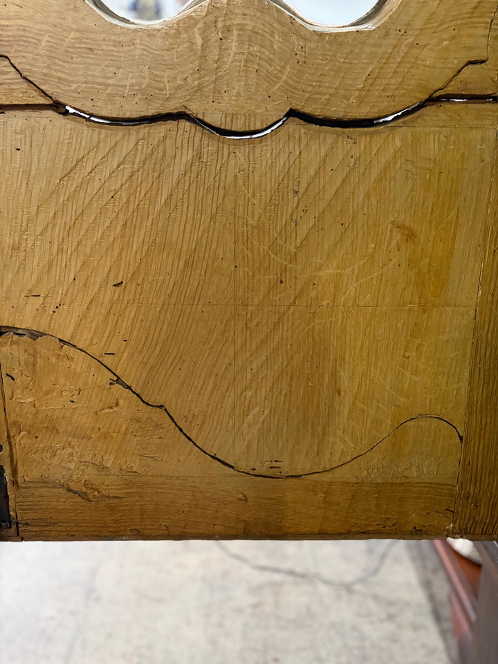 Large Carved Walnut Display Cabinet with Glass Doors