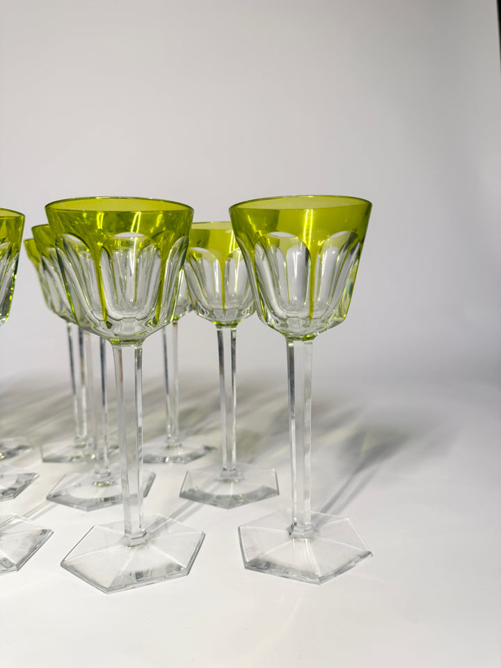 12 Baccarat Rhine Crystal Glasses