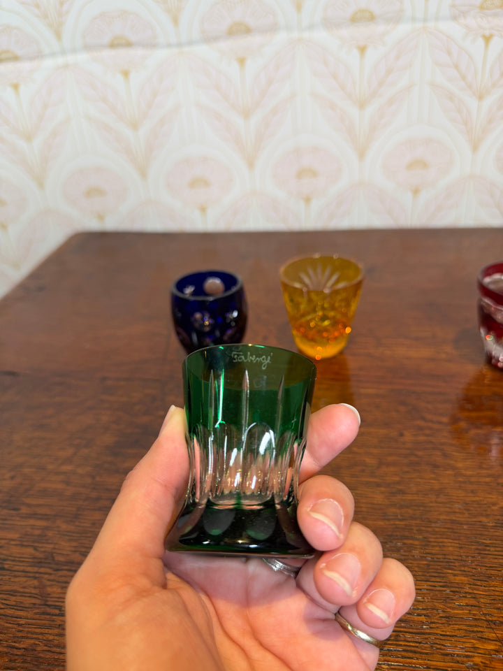 Set of 4 Colorful Fabergé Shot Glasses