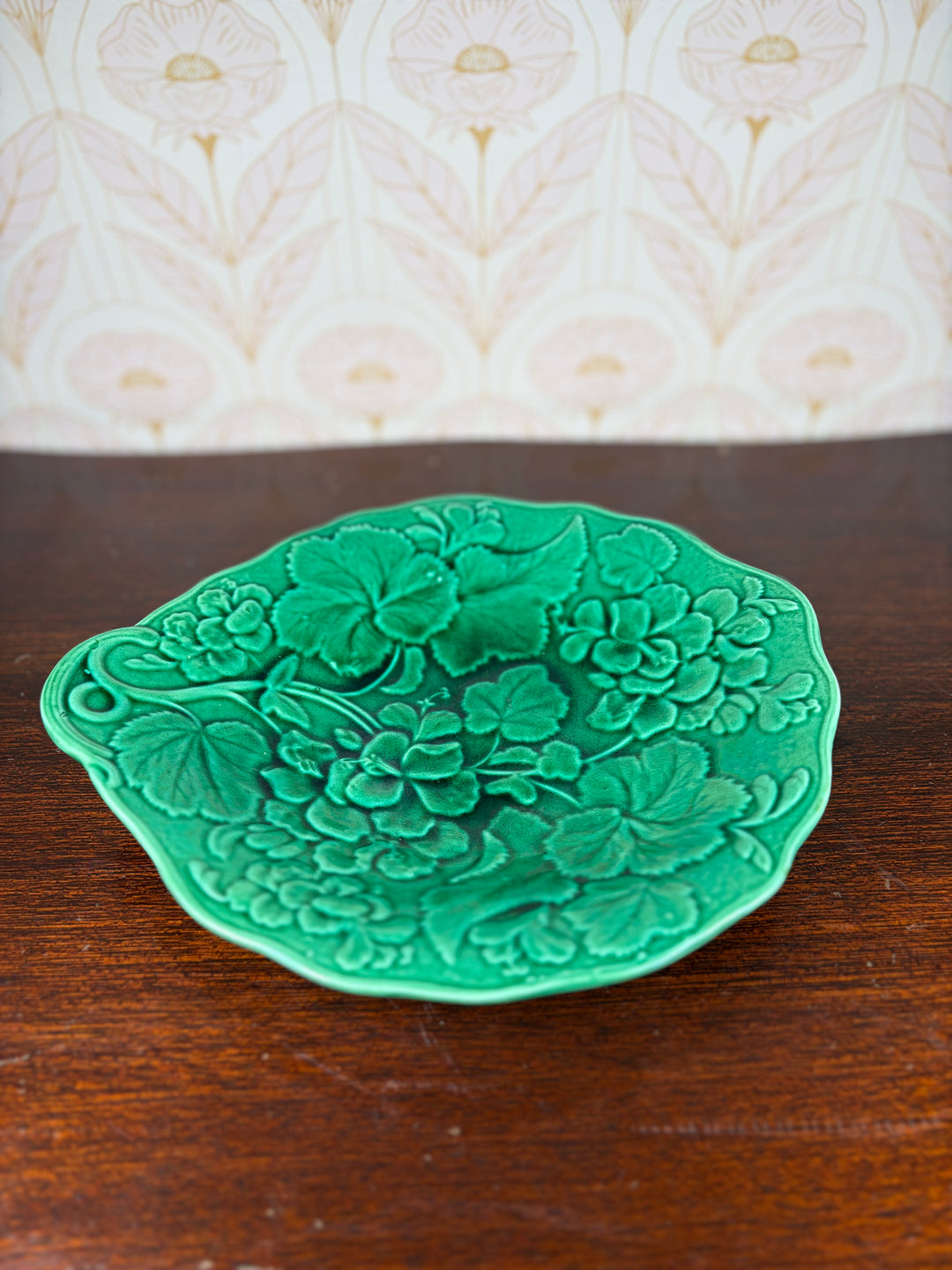Green Majolica Bread Platter