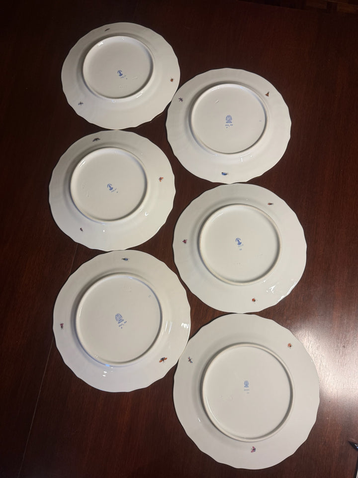 6 Herend Rothschild Dinner Plates (#1527)