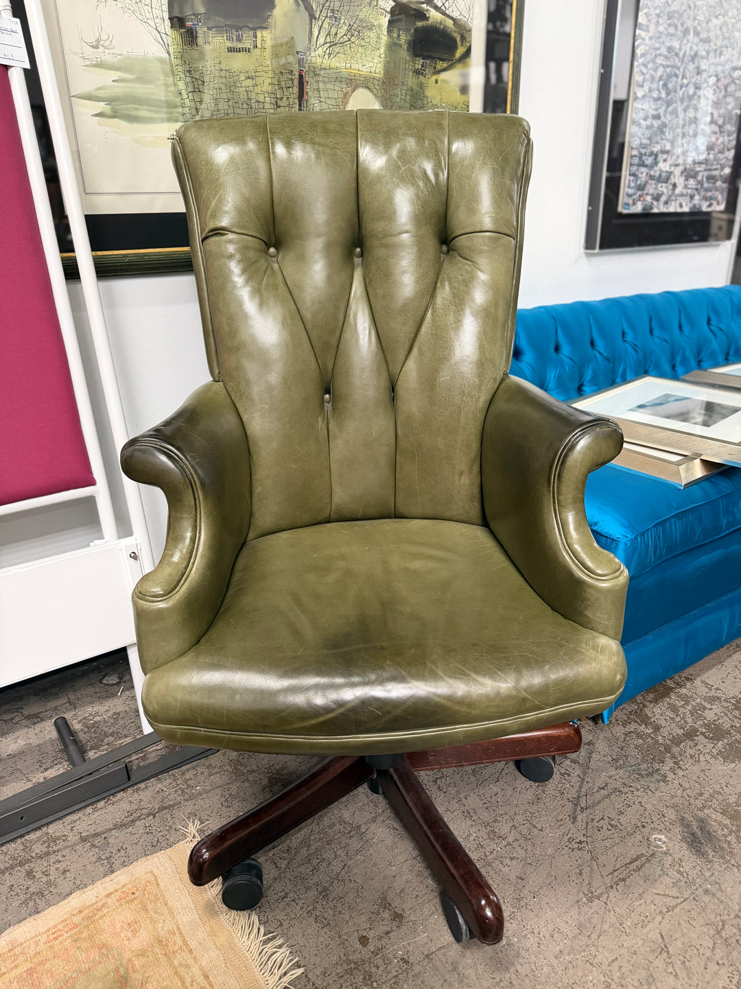 Green Leather Desk Chair