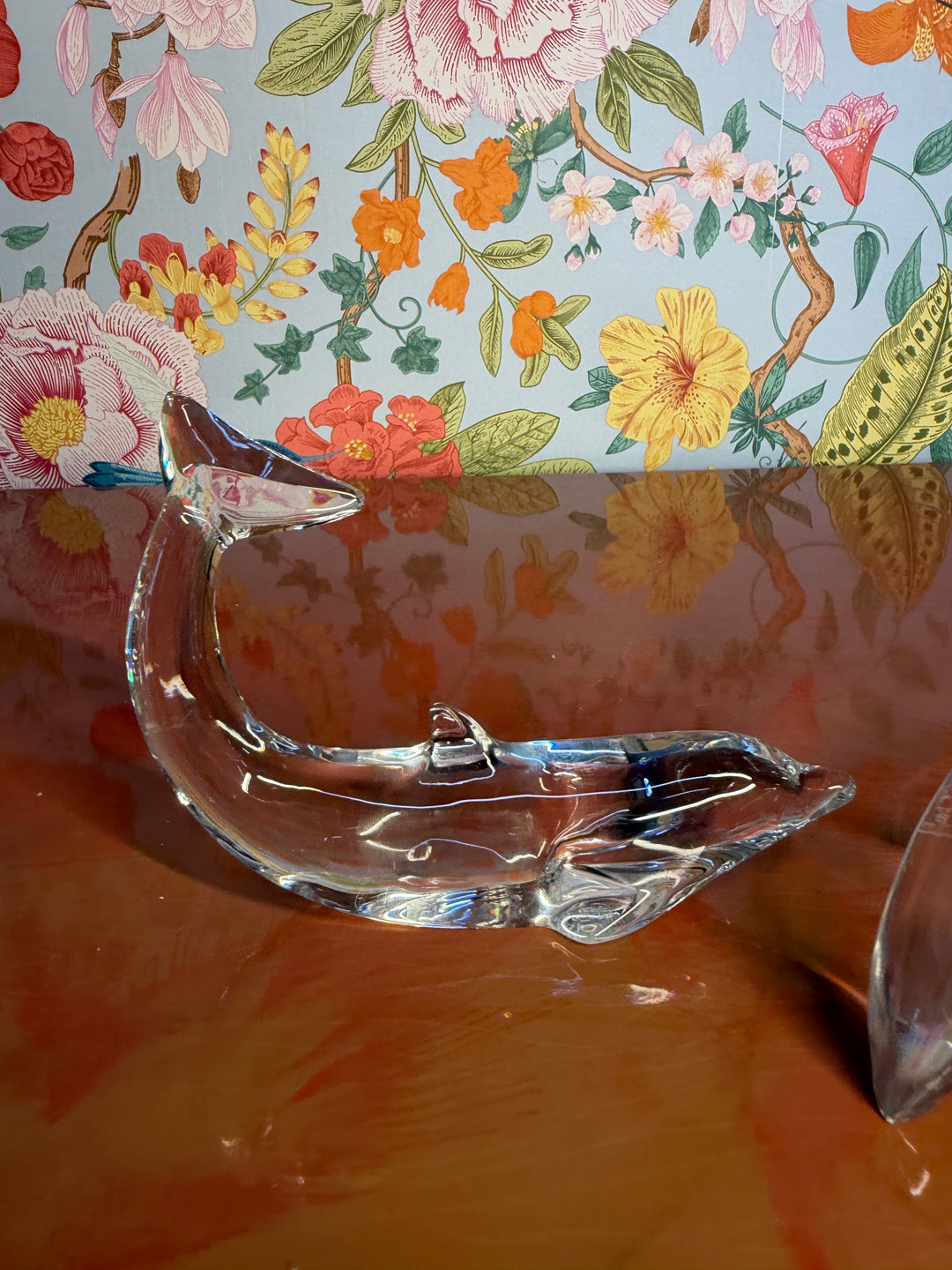 Pair of Baccarat Dolphins