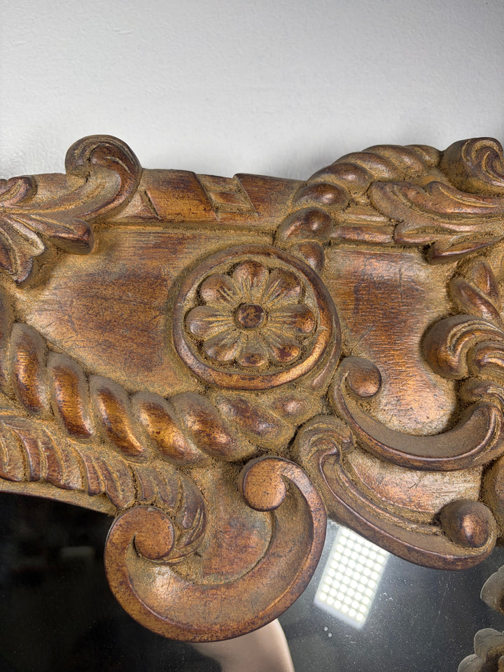 Large Ornately Carved Wood Wall Mirror