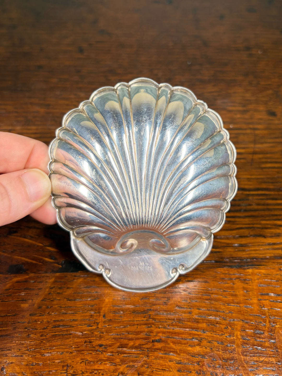 Set of 4 Small Sterling Shell Dishes