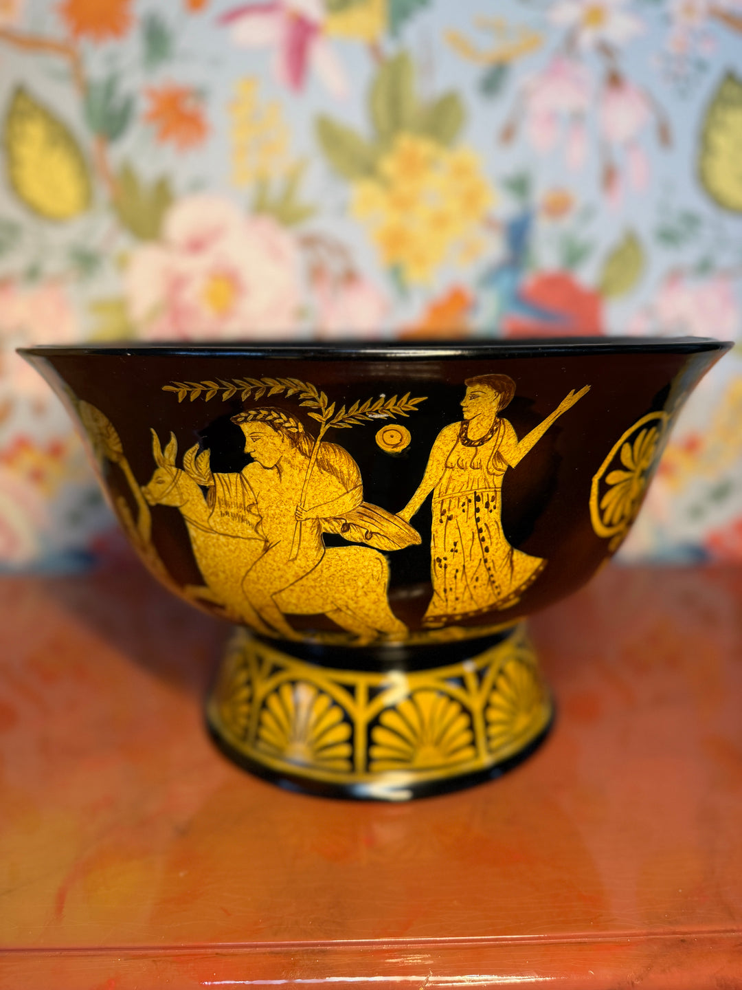 Hand Painted Footed Bowl by Maitland-Smith