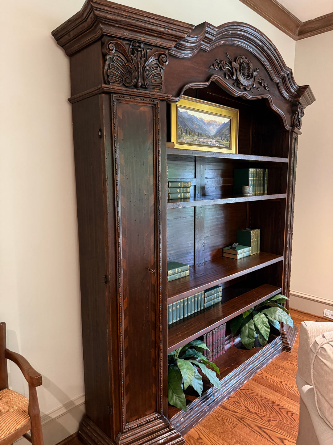 Large Vintage Carved Bookcase (Online Only Item)