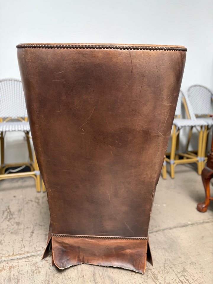 Vintage Leather Wingback Chair