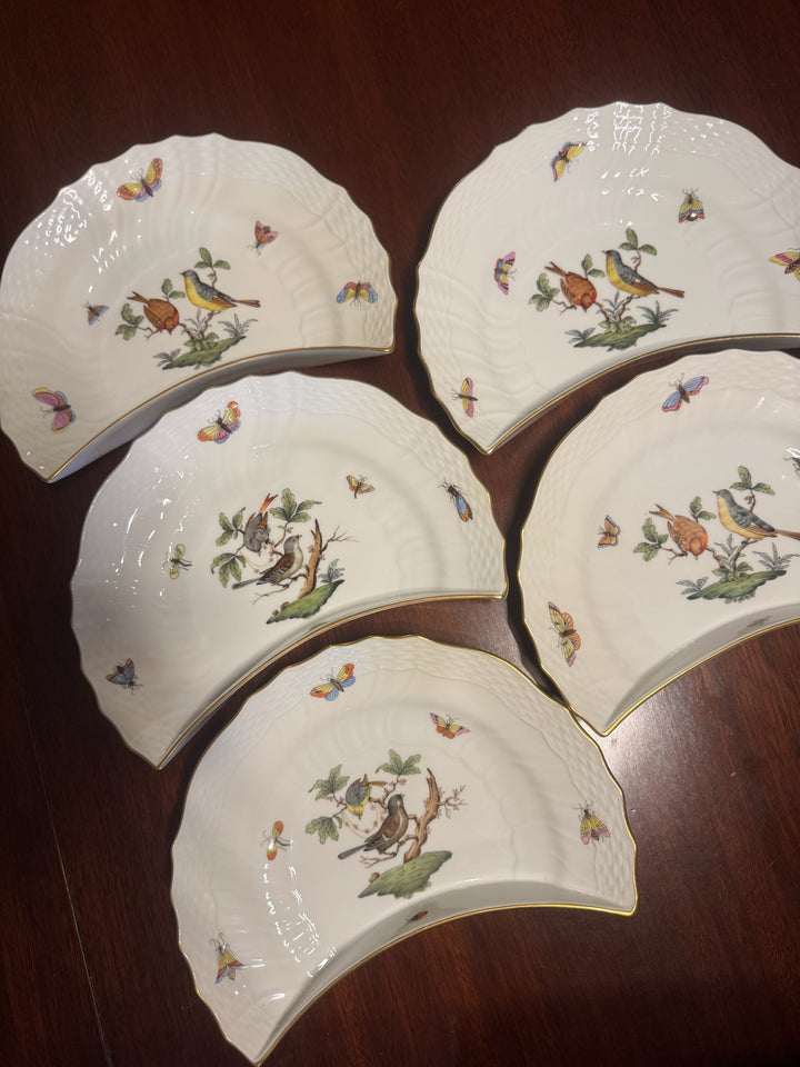 5 Herend Rothschild Salad Plates (#1530)