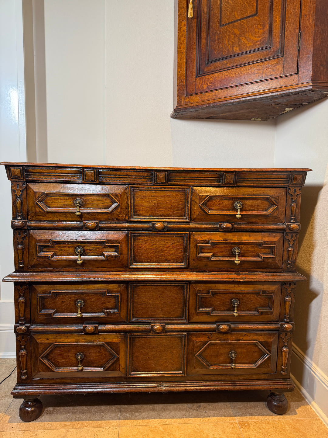 William & Mary 19th Century English Oak Chest